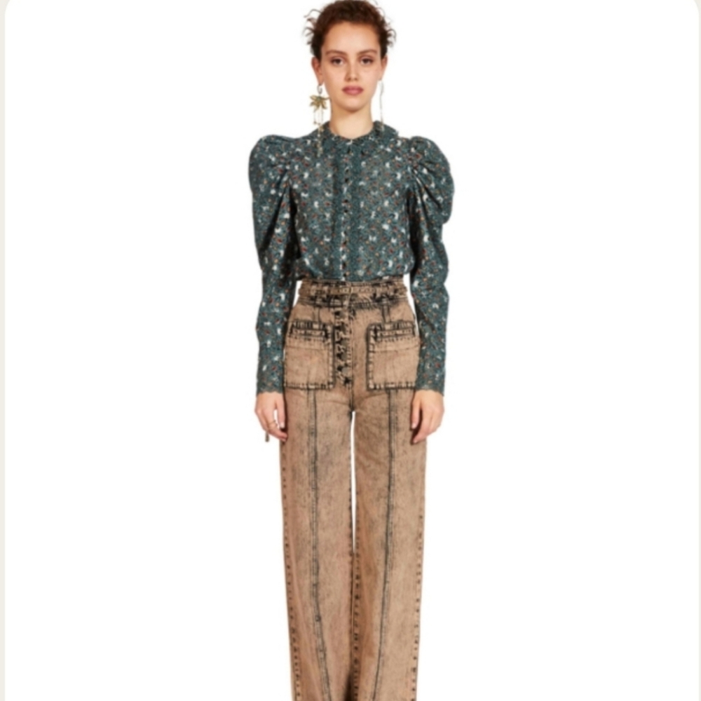 Ulla Johnson Sage Blouse in Dragonfly 2 NWT